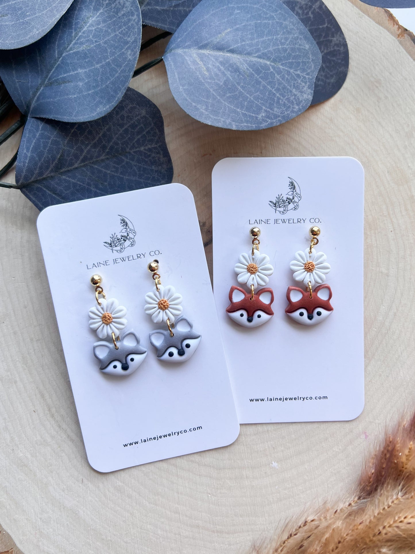 Floral Fox/Wolf Dangles
