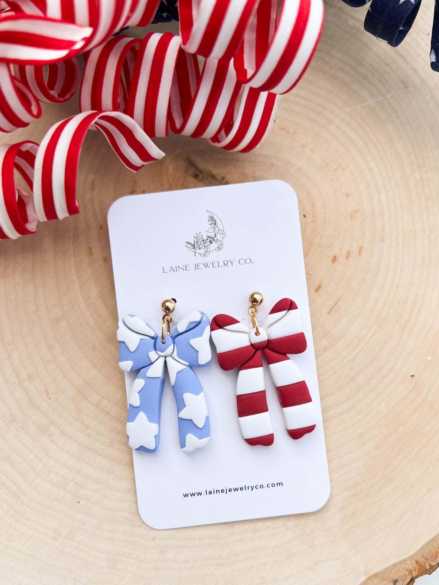Stars & Stripes Bow Dangles