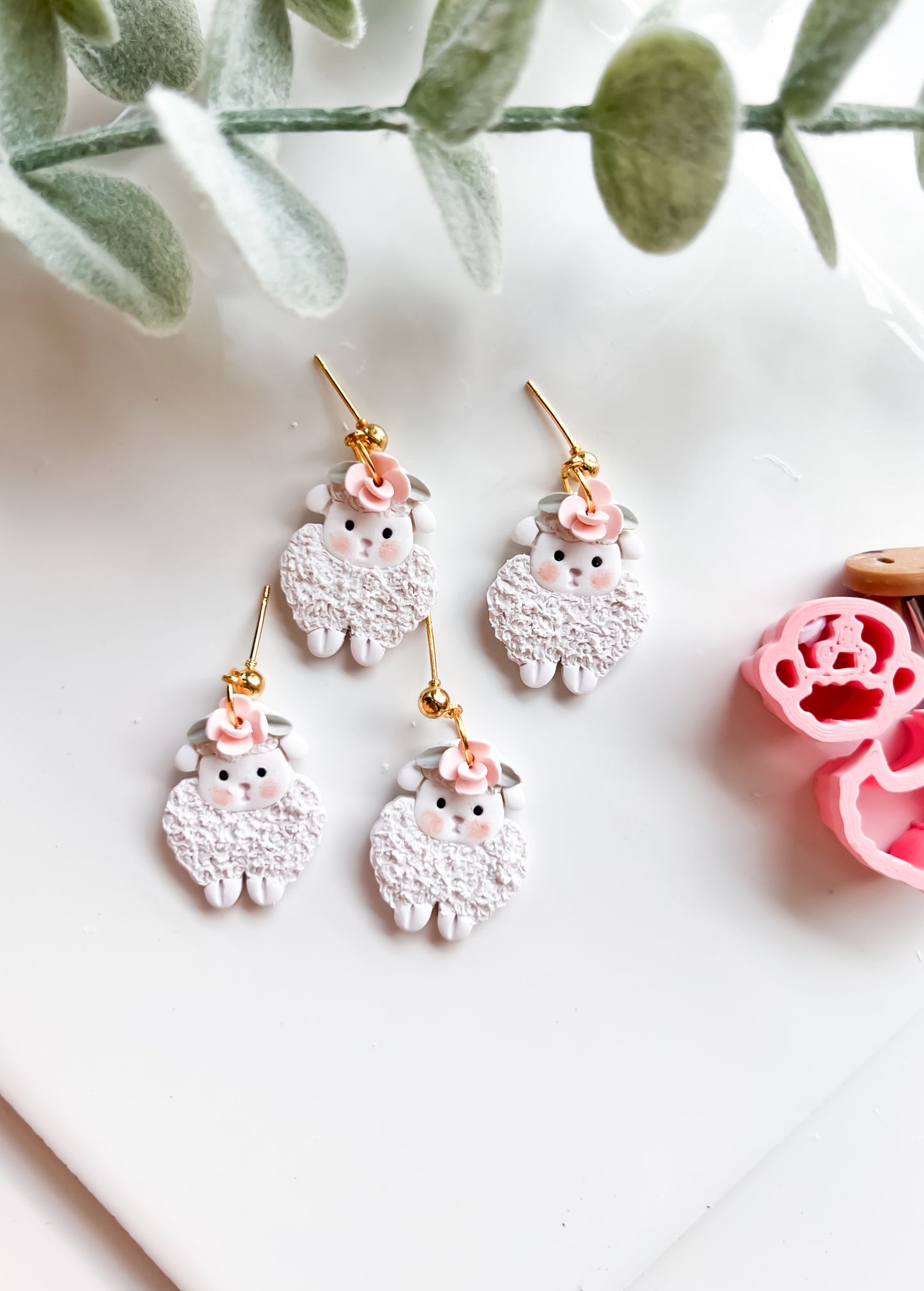 Floral Little Lamb Dangles
