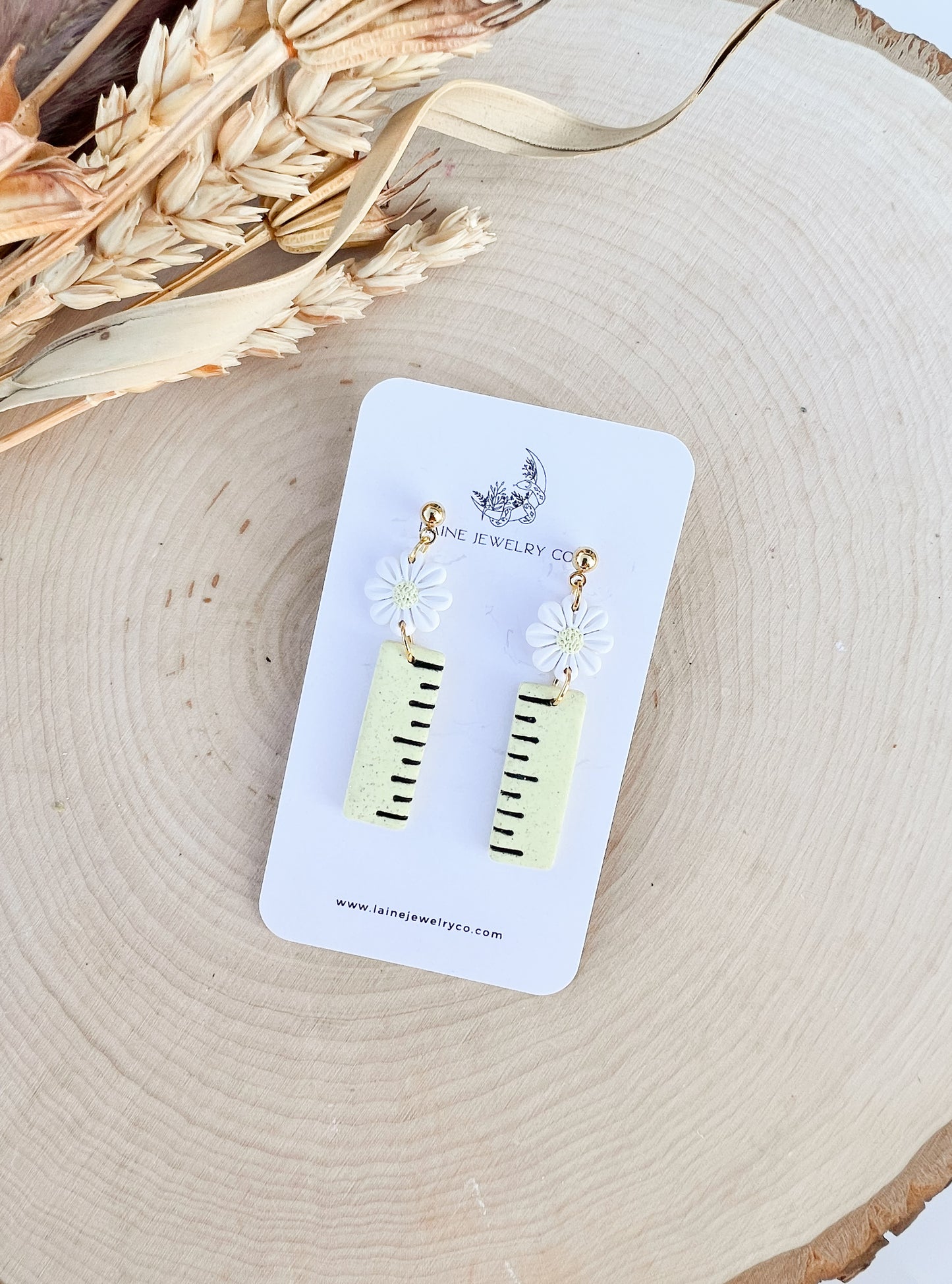 Floral Sparkly Ruler Dangles