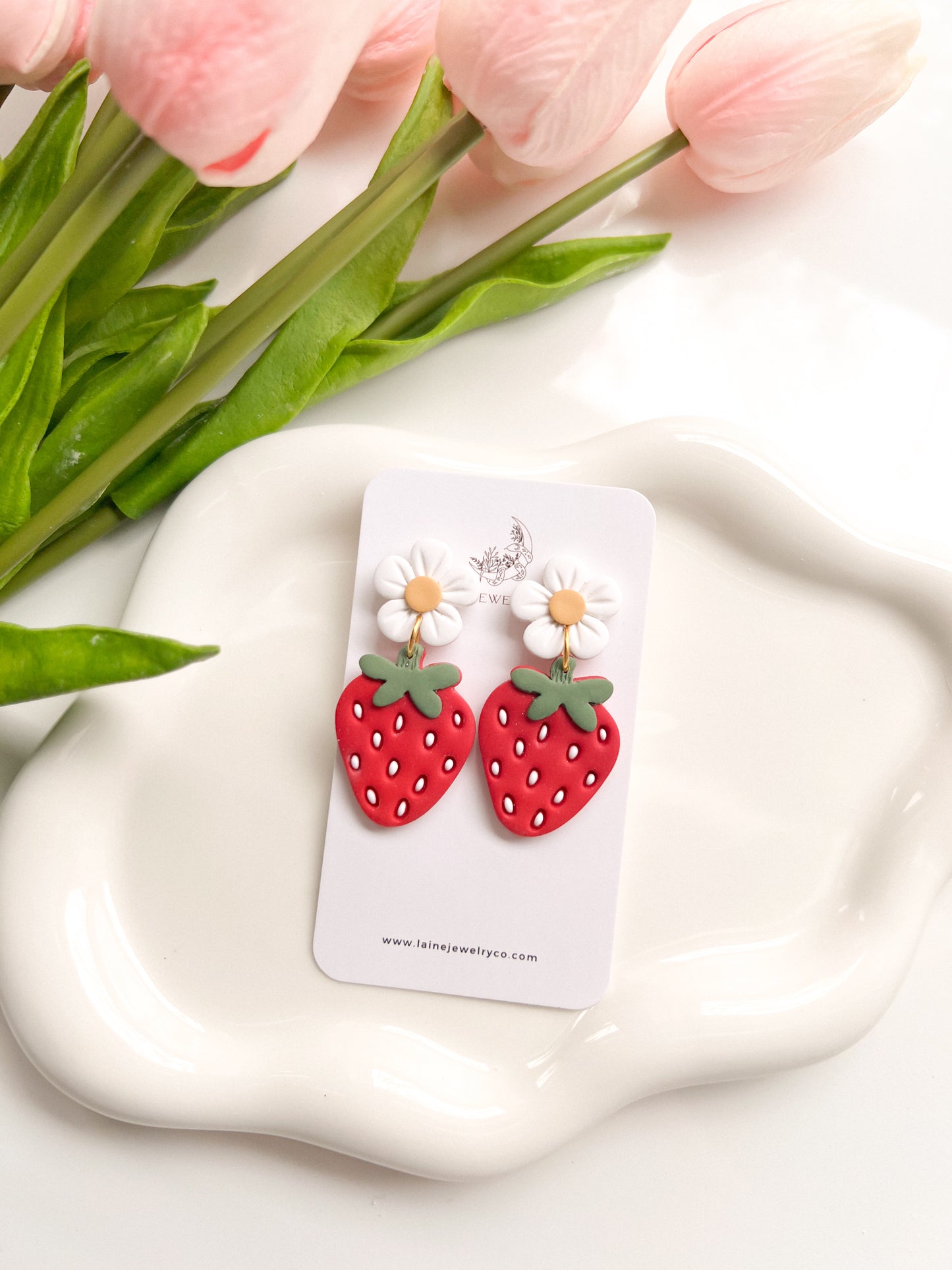 Floral Strawberry Dangle