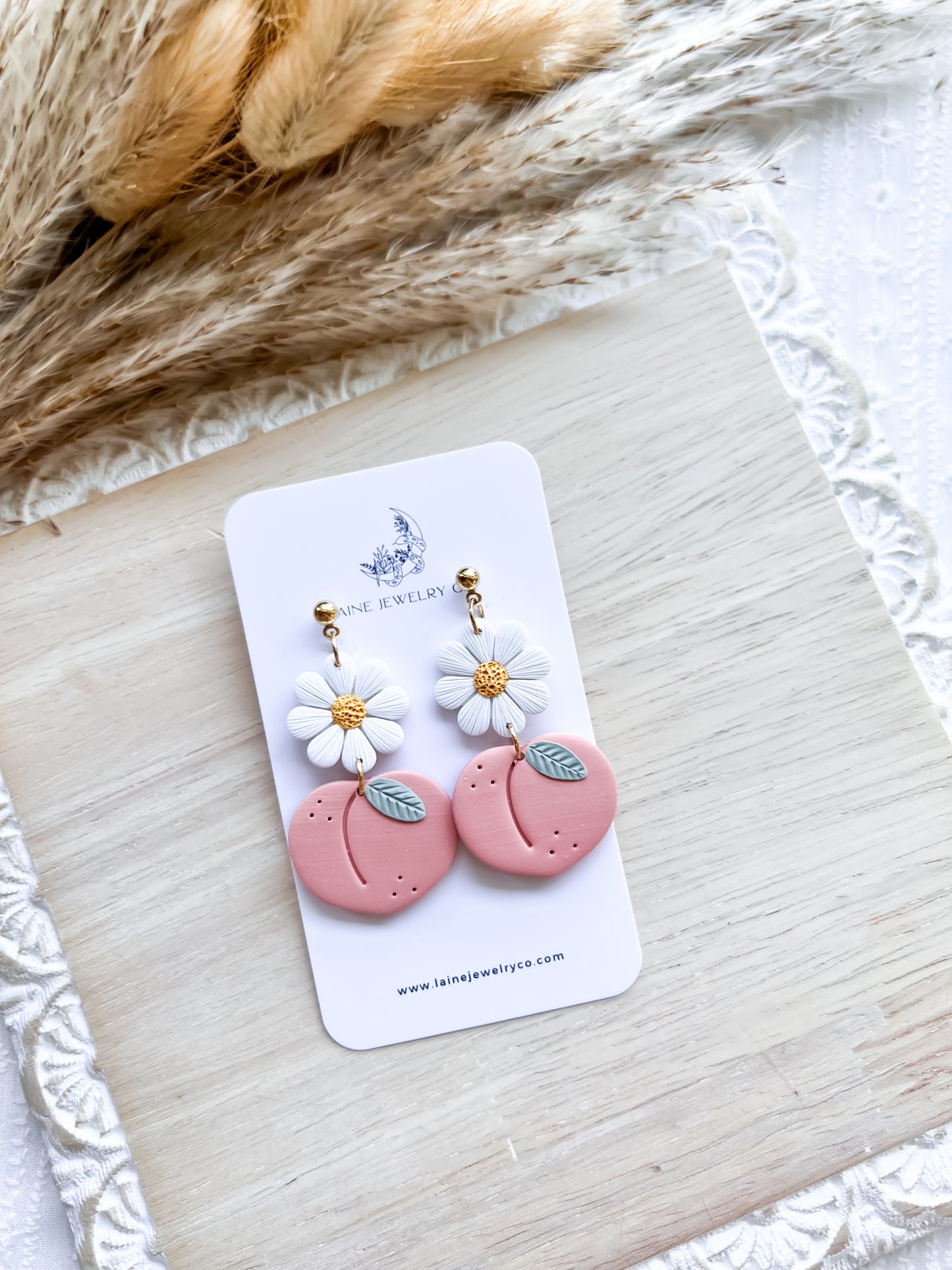 Floral Peach Dangles