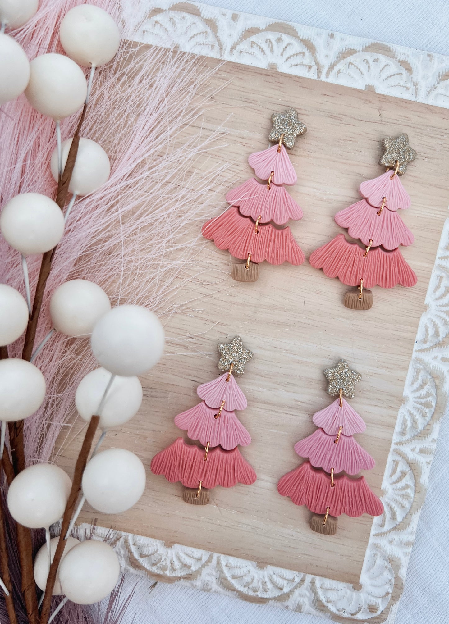 Pink Tiered Tree Dangle