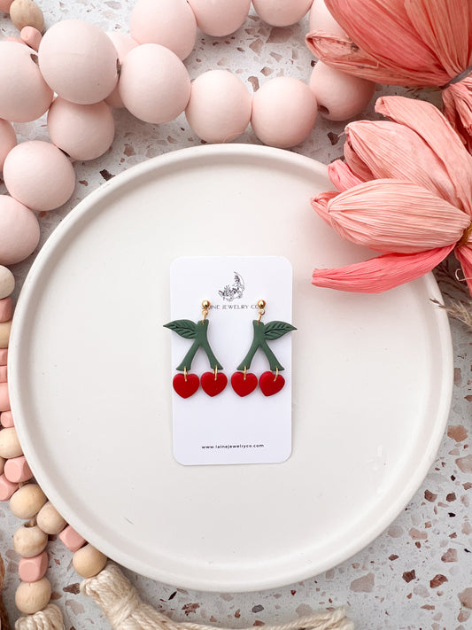 Cherry Heart Dangles