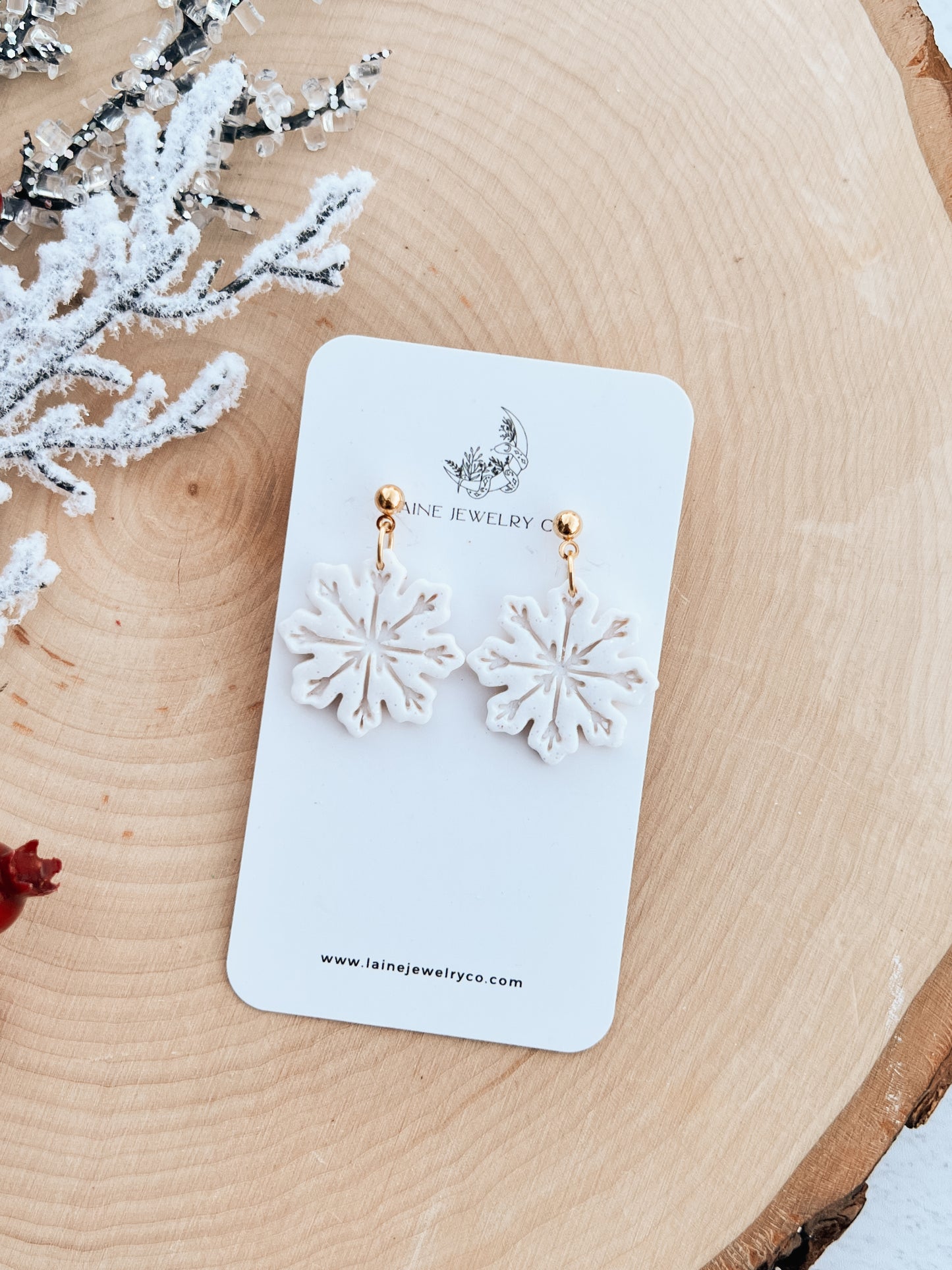 White Glitter Snowflake Dangle