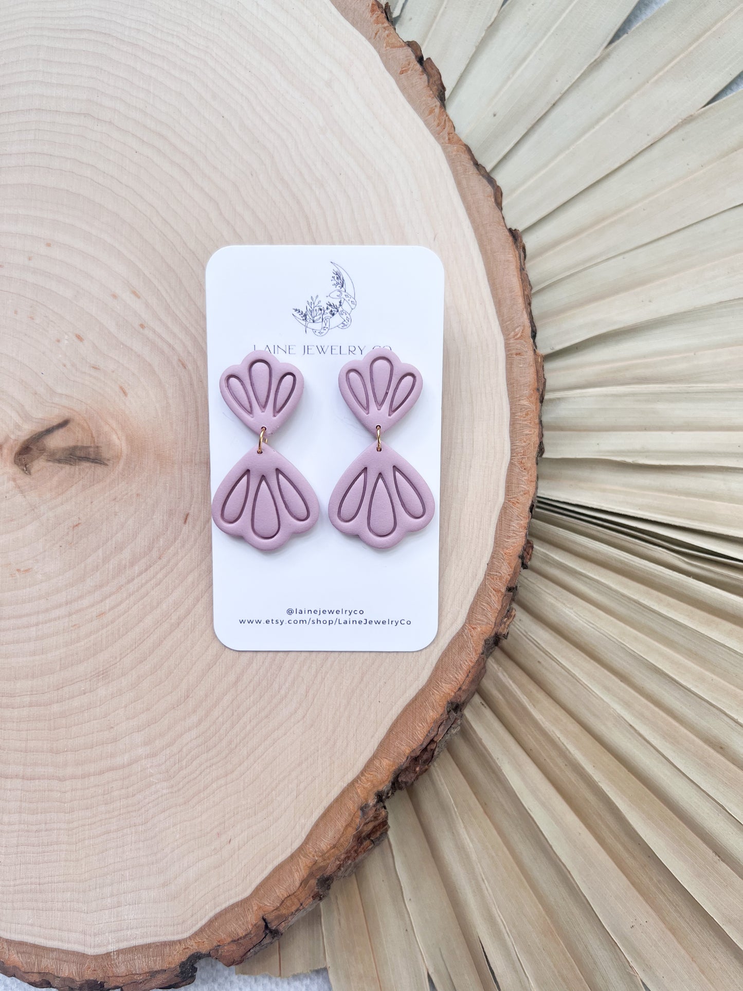 Mauve Petal Stud Dangle