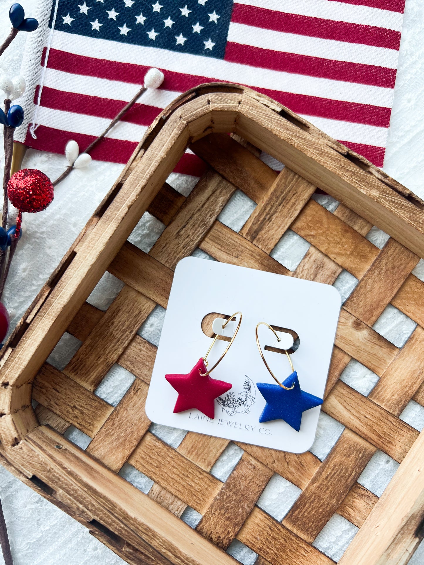 Red & Blue Star Hoops