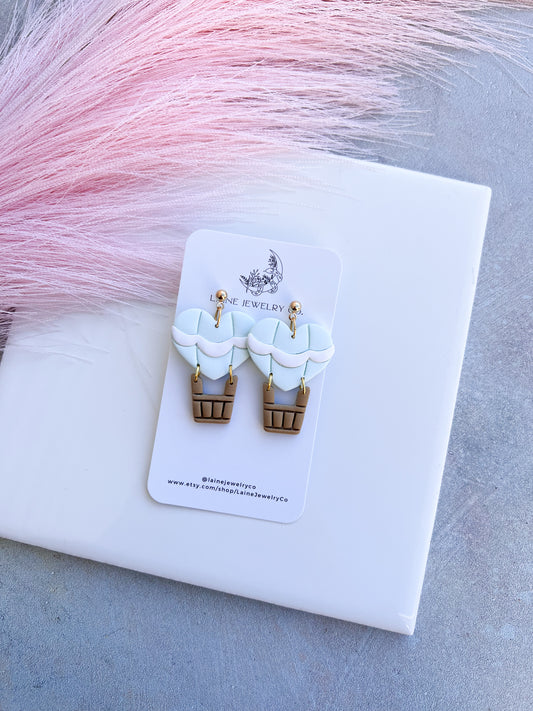 Mint Heart Air Balloon Dangle
