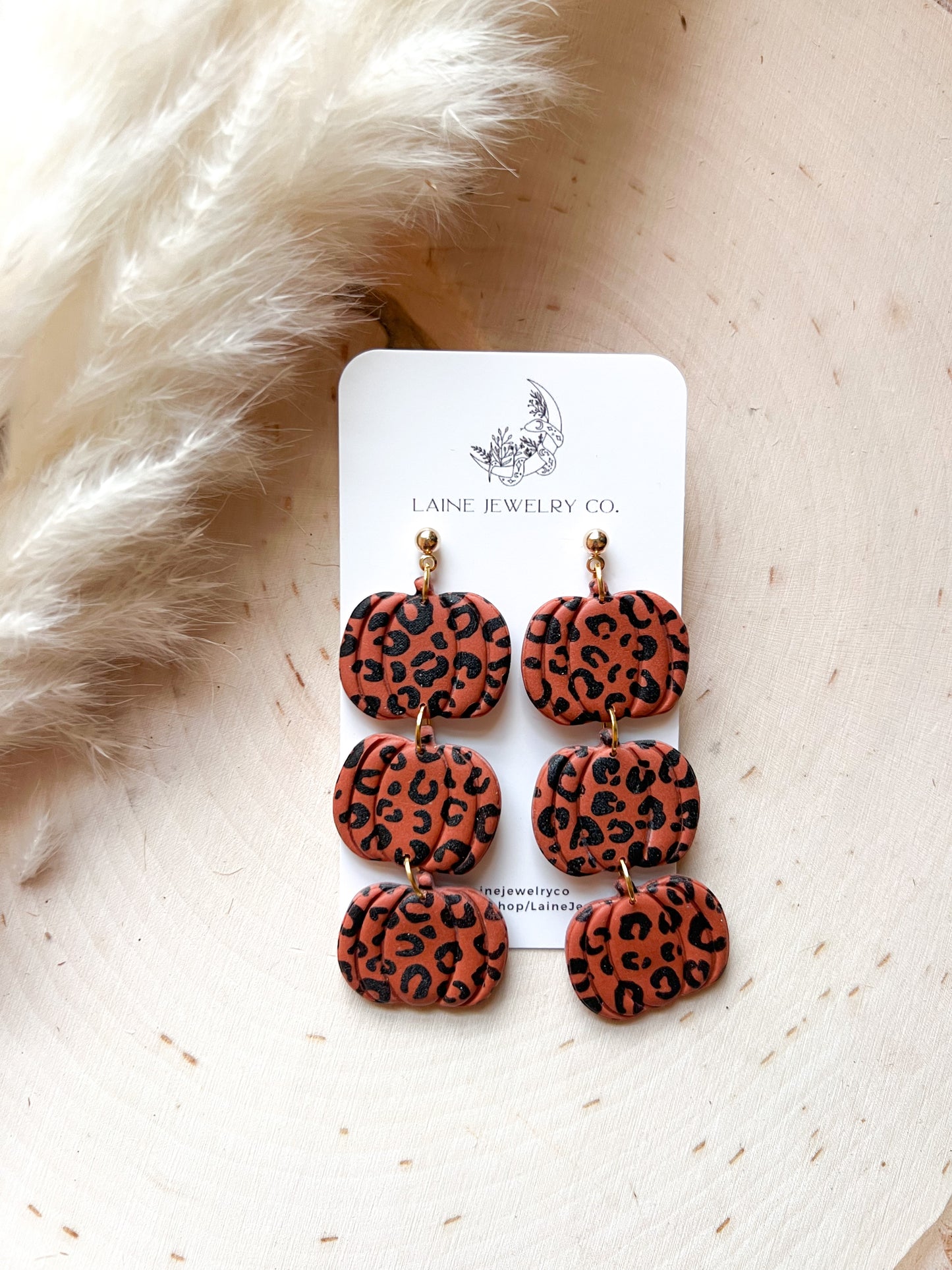 Leopard Pumpkin Stack Dangle