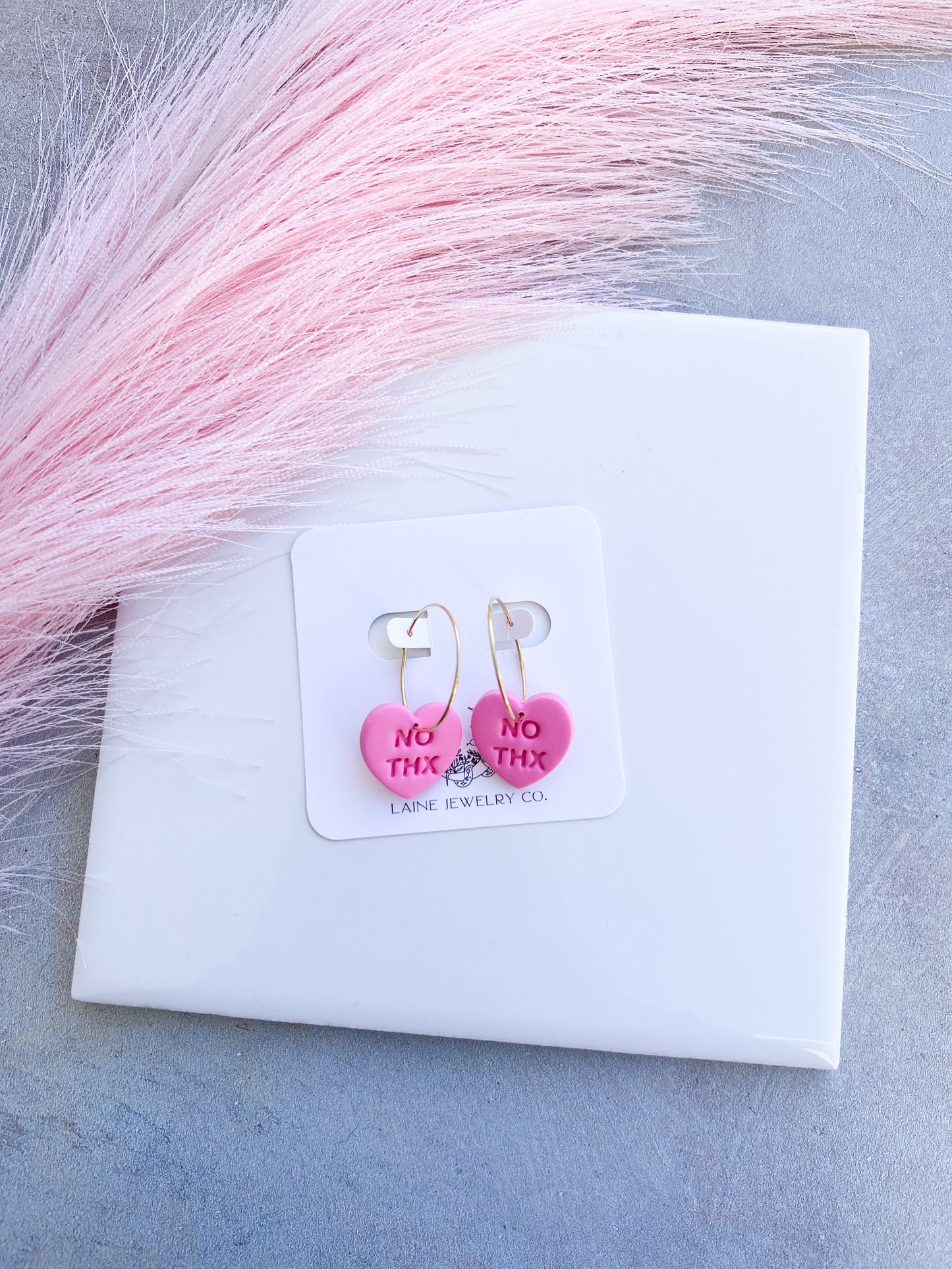 No Thx Conversation Heart Hoops