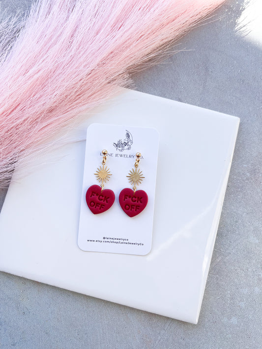 F Off Conversation Heart Dangle