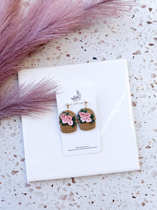 Floral Basket Dangle