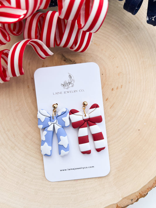 Stars & Stripes Bow Dangles