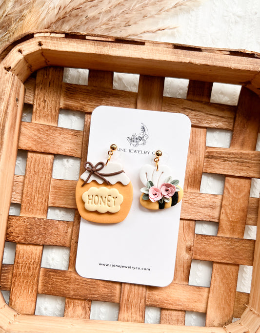 Honey Jar & Bee Dangles