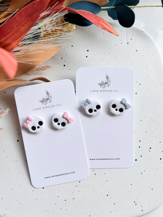 Bow Skull Studs
