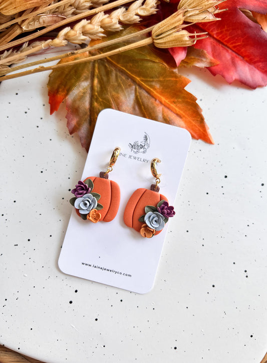 Floral Pumpkin Dangle