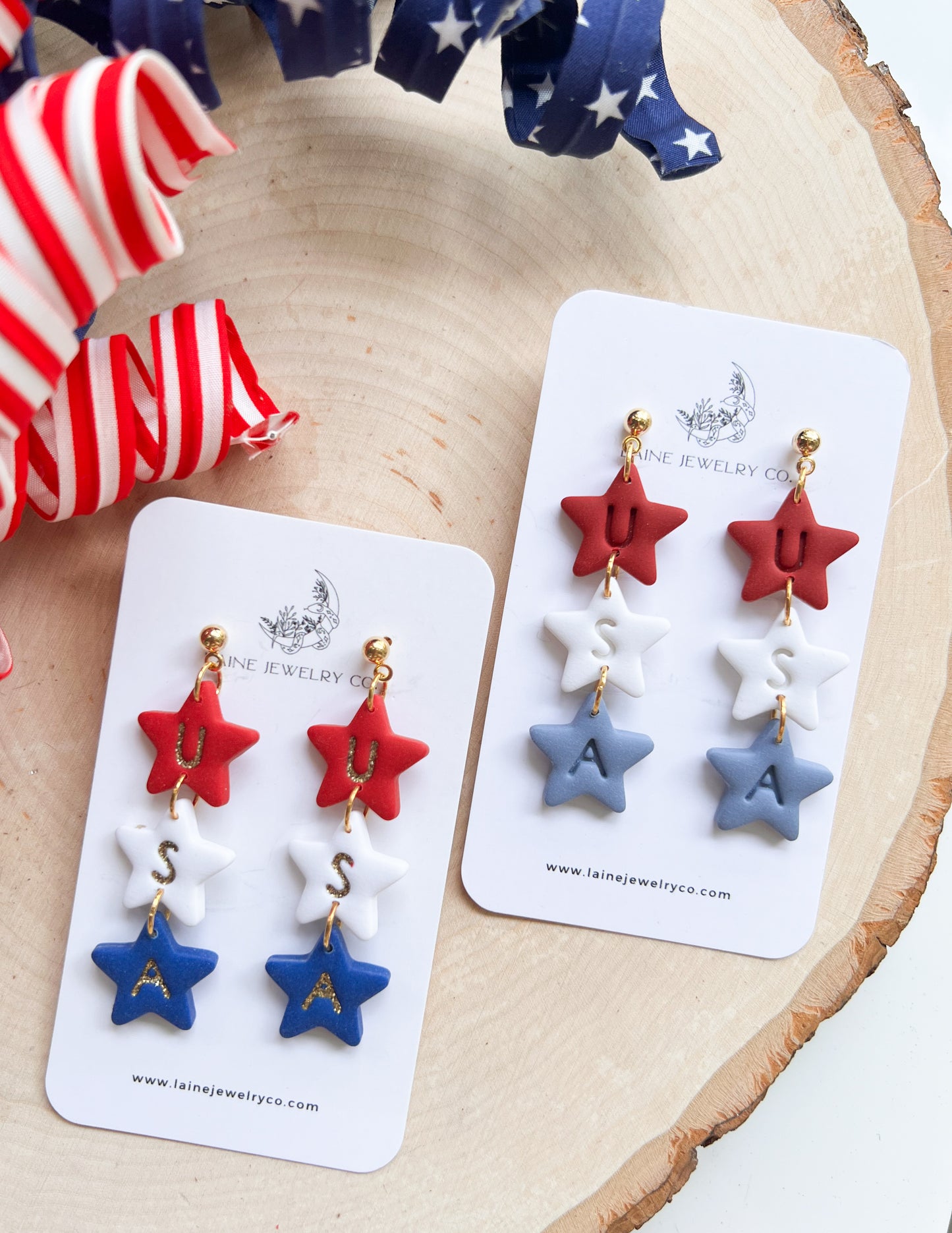 USA Star Stacked Dangles