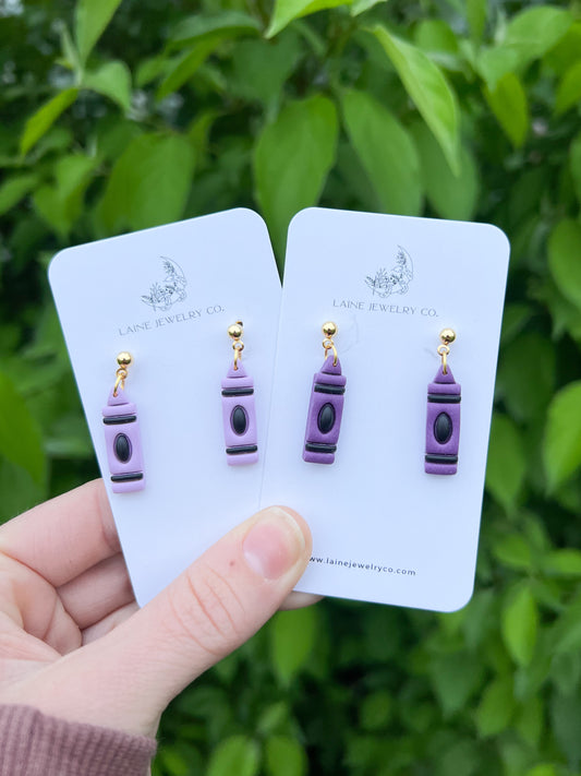 Purple Crayon Dangles