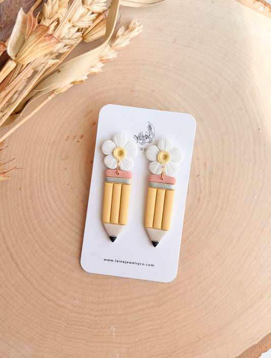 Large Floral Pencil Stud