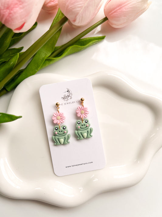 Floral Frog Dangle