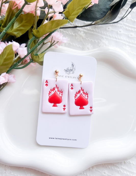 Pink Spade Earrings