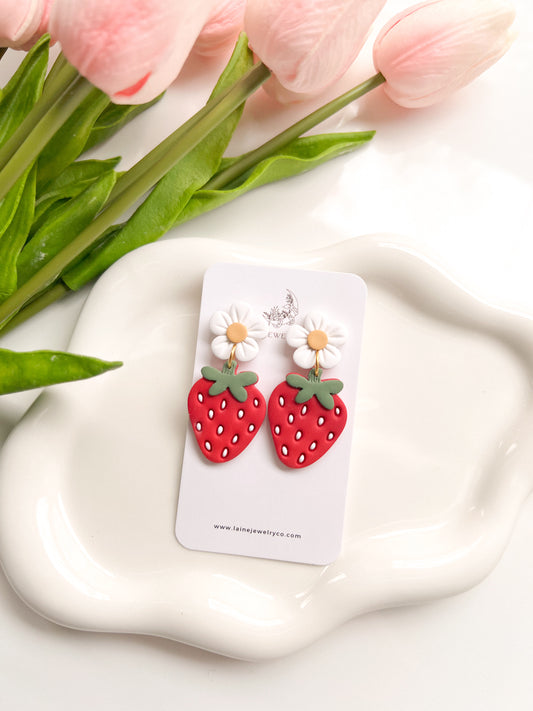Floral Strawberry Dangle
