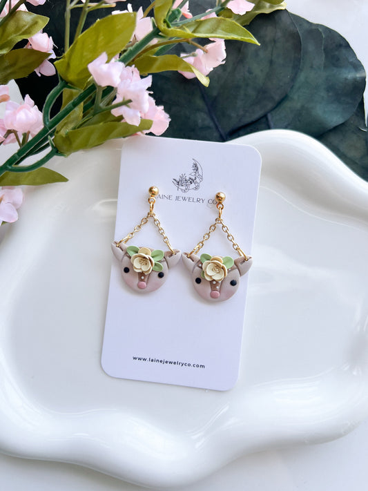 Floral Fawn Dangles