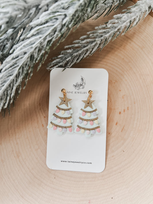 Medium Pastel Decorated Christmas Tree Dangle