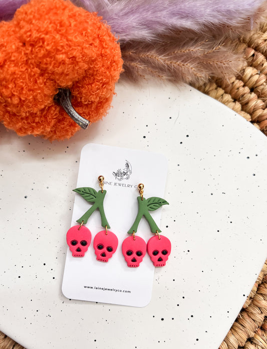 Cherry Skull Dangles