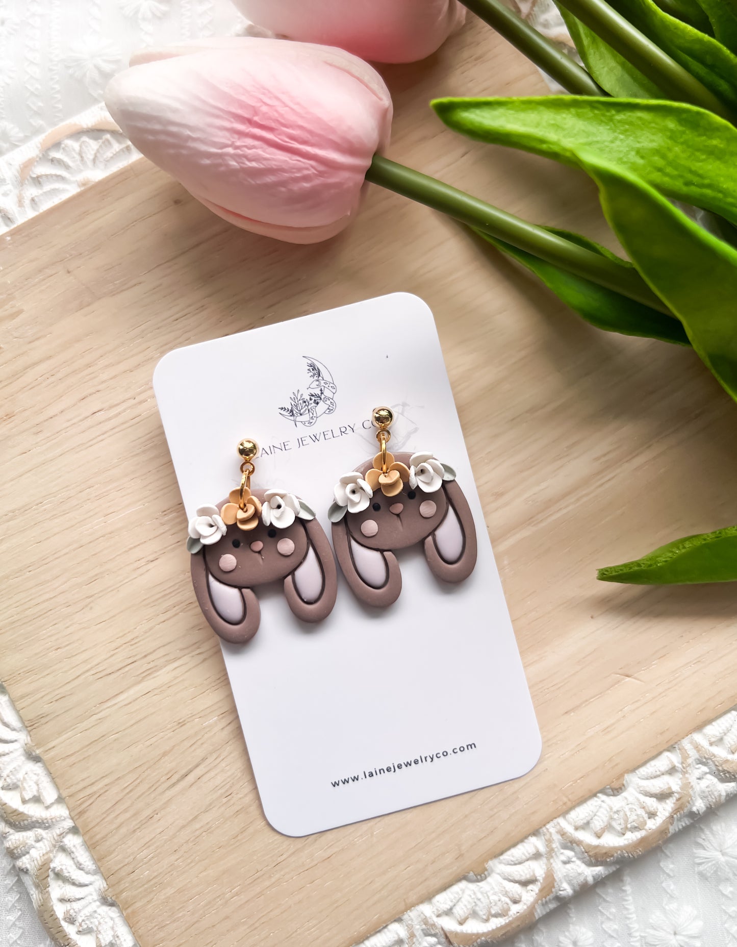 Sweet Floral Bunny Dangles