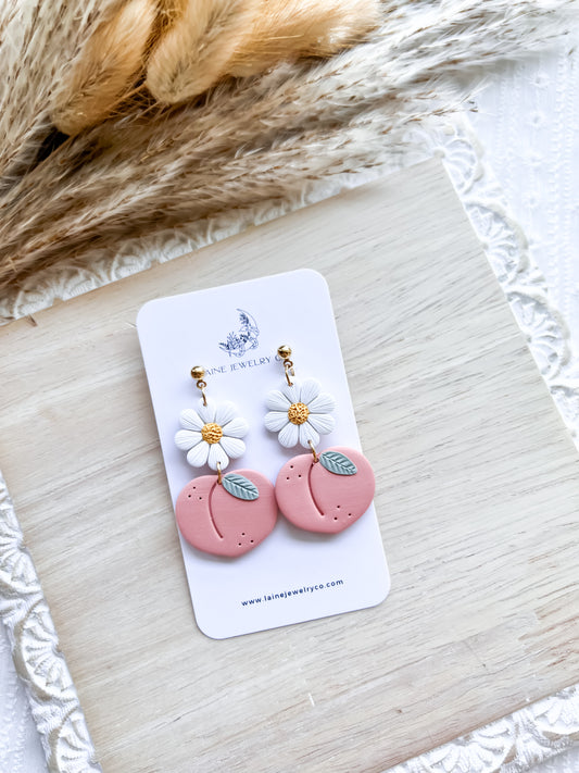 Floral Peach Dangles