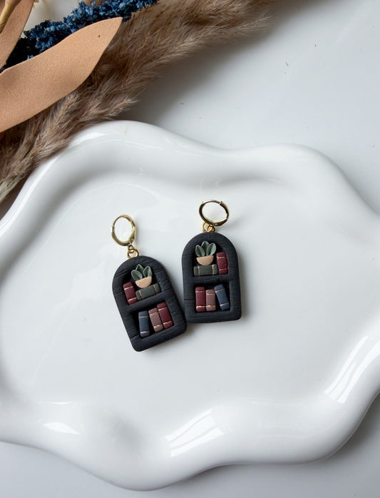Dark Academia Bookshelf Earrings
