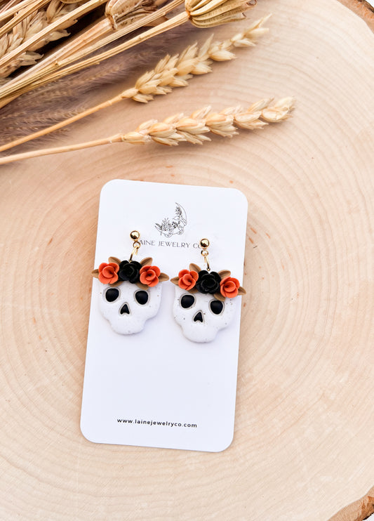 Flower Crown Skull Dangle