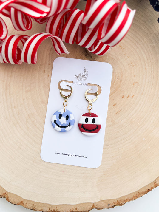 Stars & Stripes Smiley Dangles