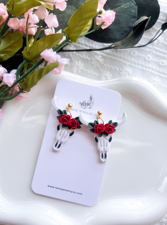 Rose Steer Earrings