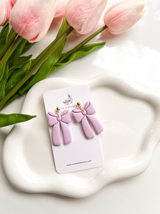 Lavendar Bow Dangles