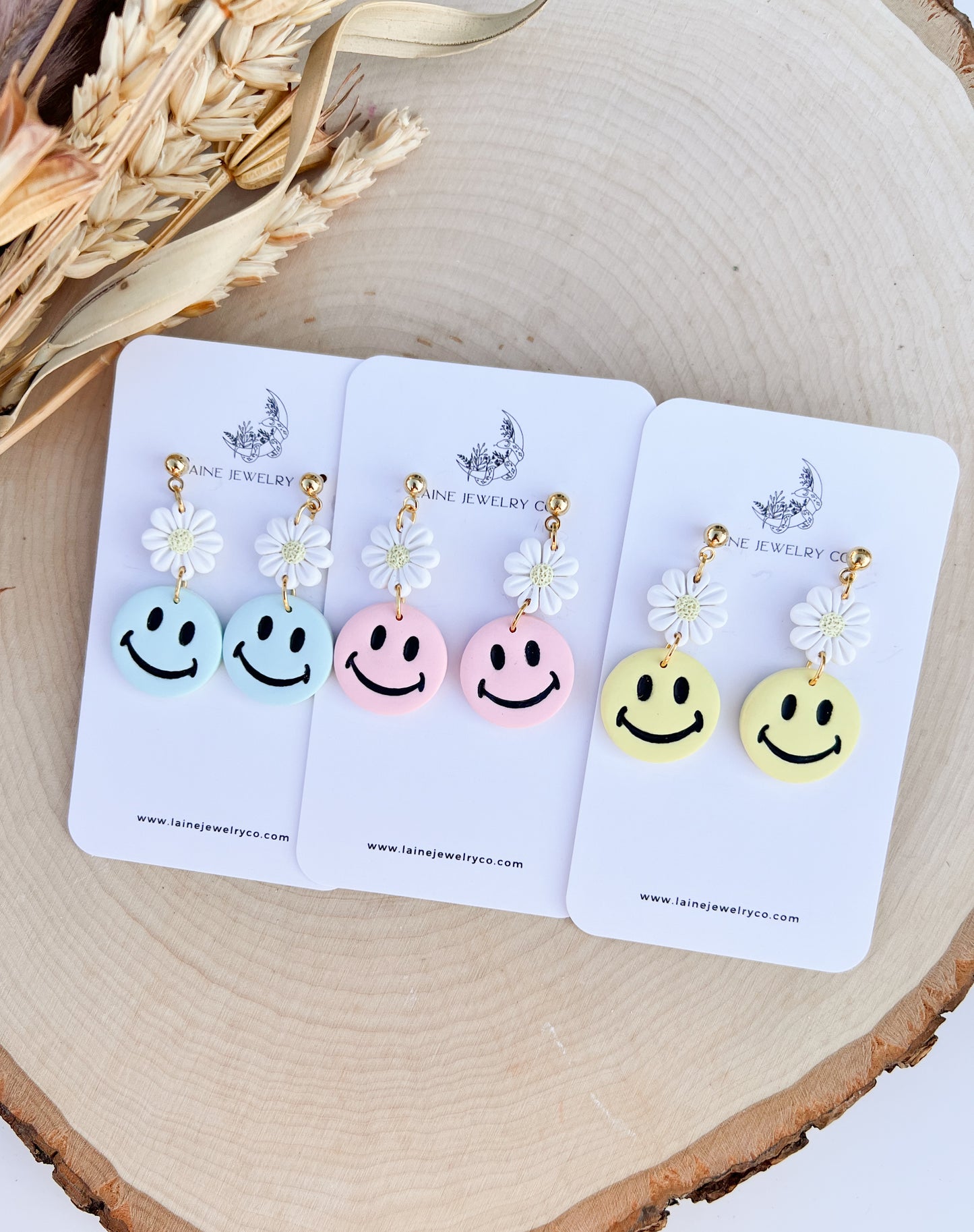 Floral Smiley Face Dangle