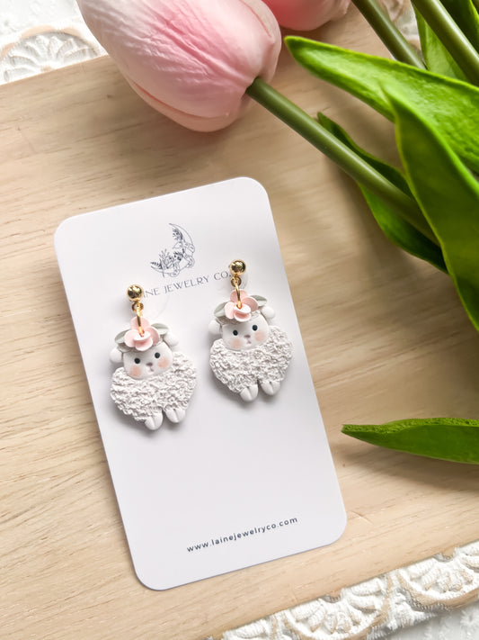 Floral Little Lamb Dangles
