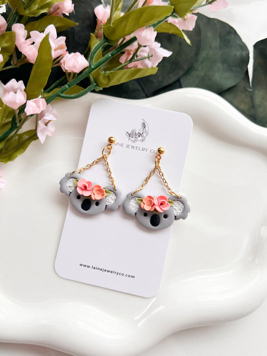 Floral Koala Dangles