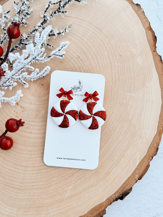 Glitter Peppermint Dangle