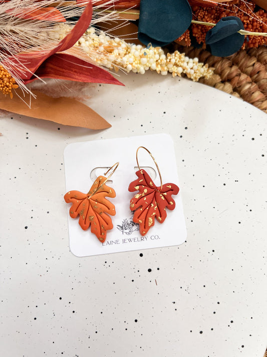 Ombre Maple Leaf Hoops