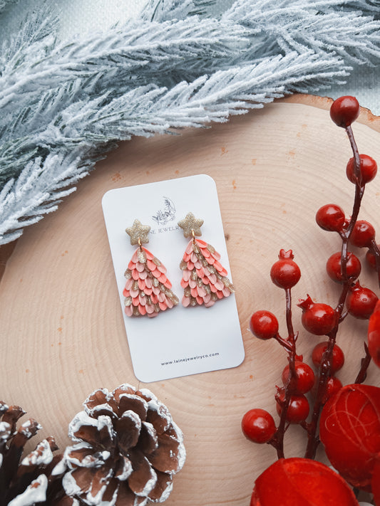 Retro Pink Christmas Tree Dangle