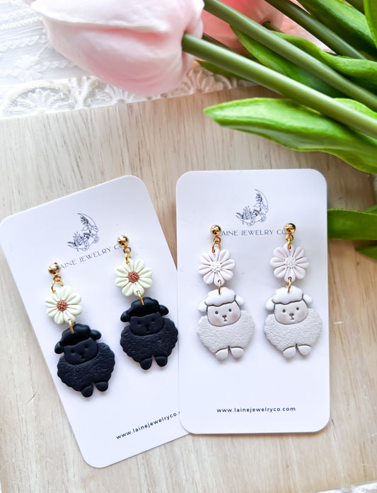 Floral Lamb Dangles