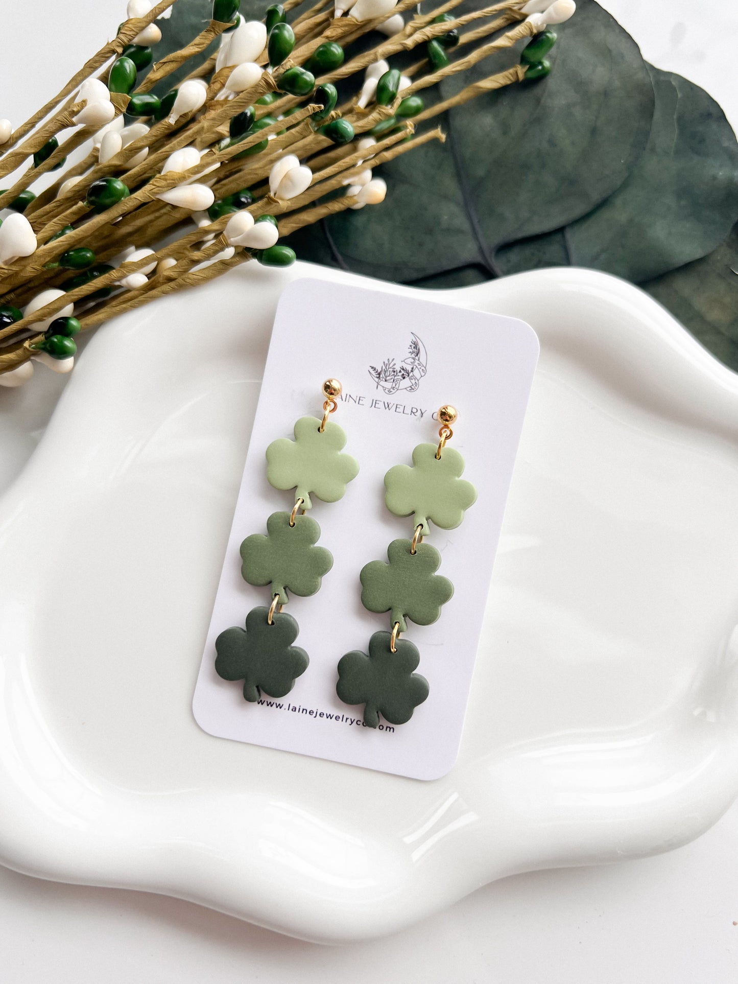 Ombre Shamrock Stack Dangles