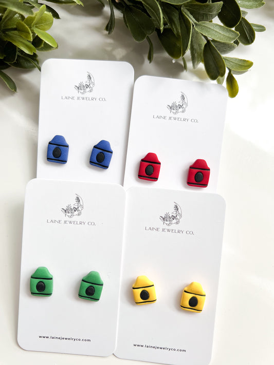 Primary Crayon Studs