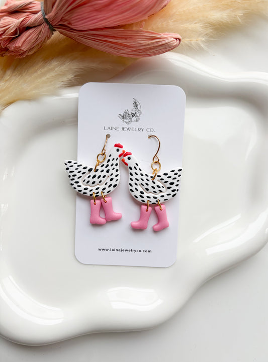 Valentines Chickens in Boots