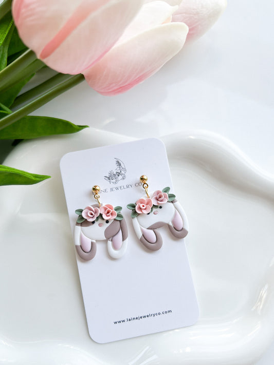 Spring Floral Bunny Dangles
