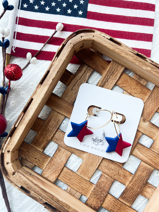 Independence Day Star Hoops