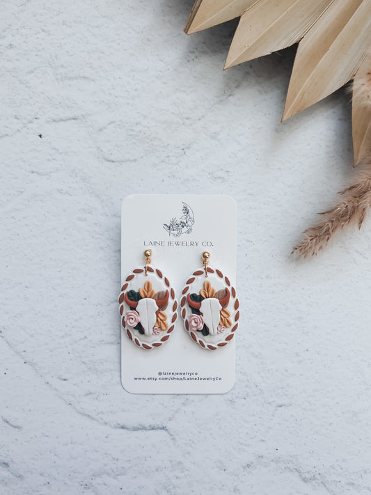 Floral Steer Pendant