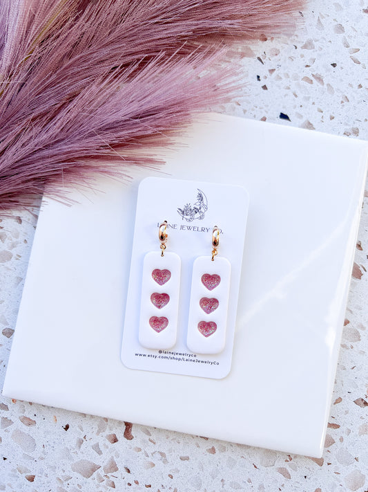 Glitter Heart Panel Dangle